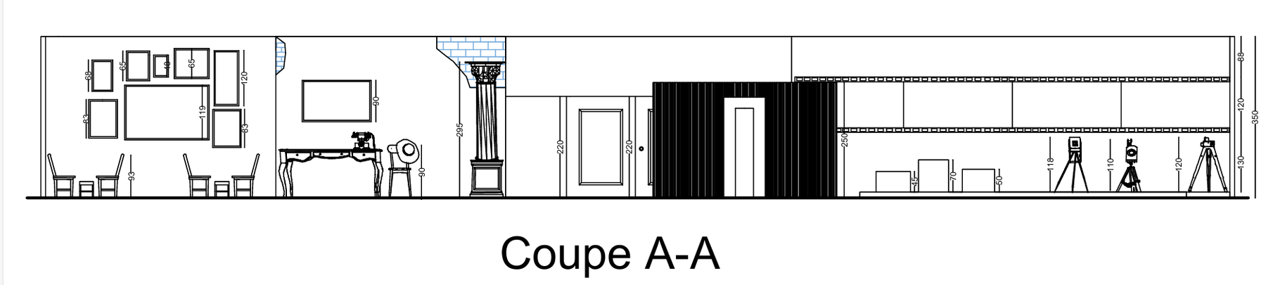Coupe A-A de l'exposition