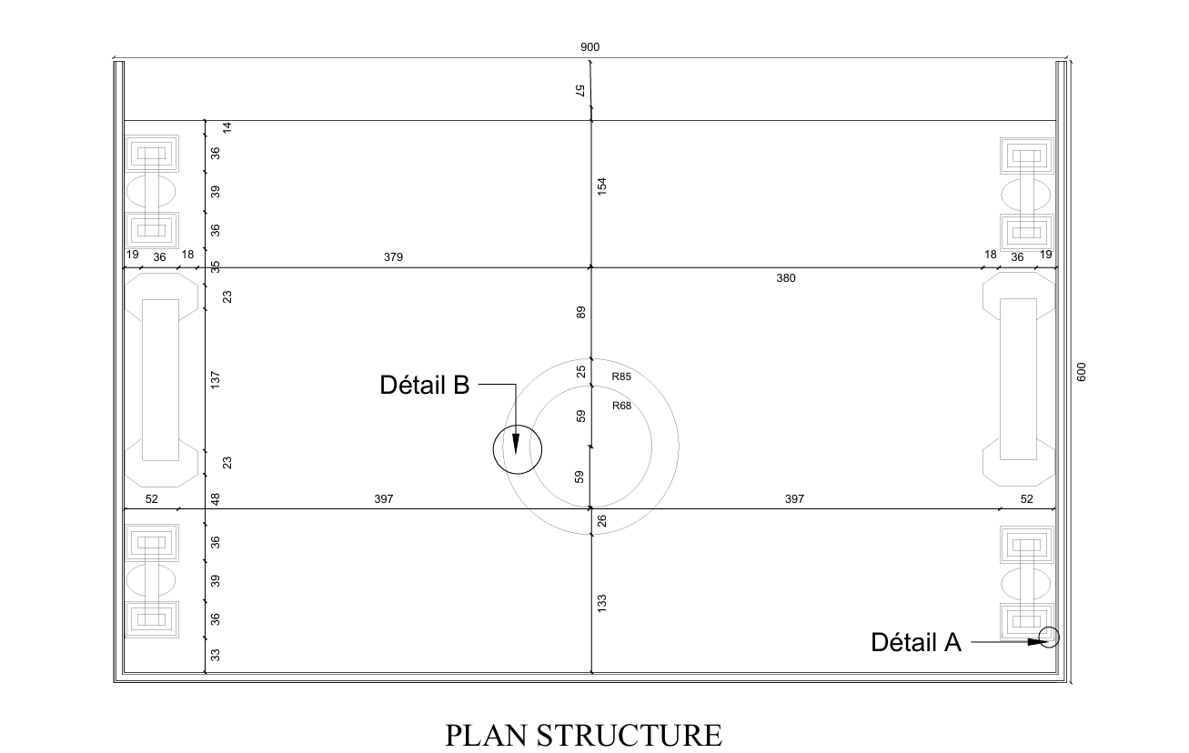 Plan structure du plateau télévisé